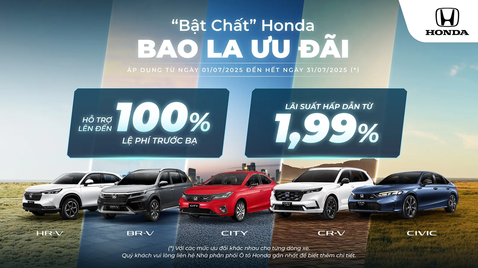 Ưu đãi mua xe ô tô Honda mới tháng 07/2025