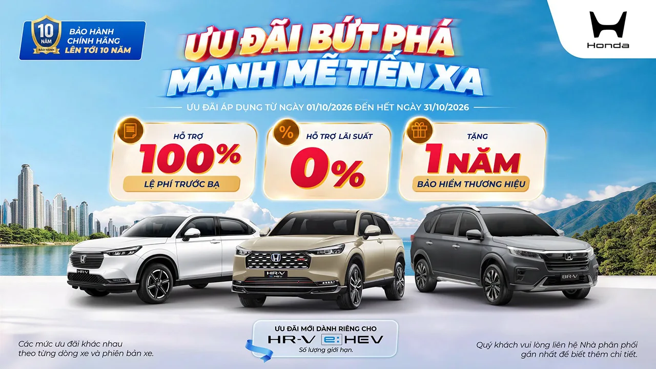 Chương trình tháng 10/2026: ƯU ĐÃI BỨT PHÁ - MẠNH MẼ TIẾN XA